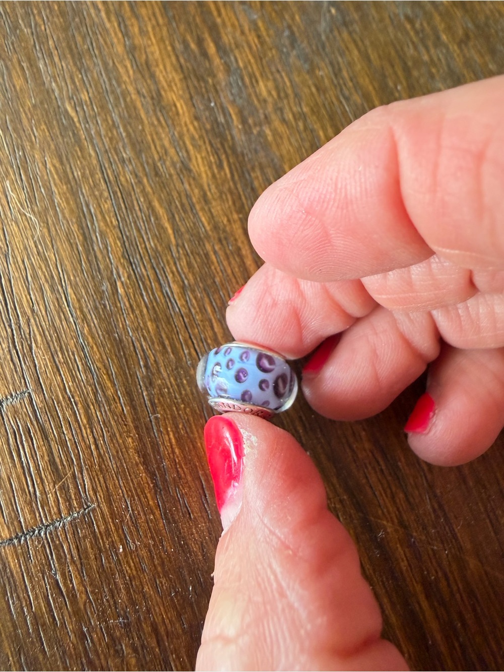 Pandora Purple and Blue Glass Murano Dot Charm